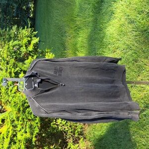 Harley-Davidson Charcoal Gray Heavy Knit Thermal Cotton 1/4 Zip Pullover Sweater